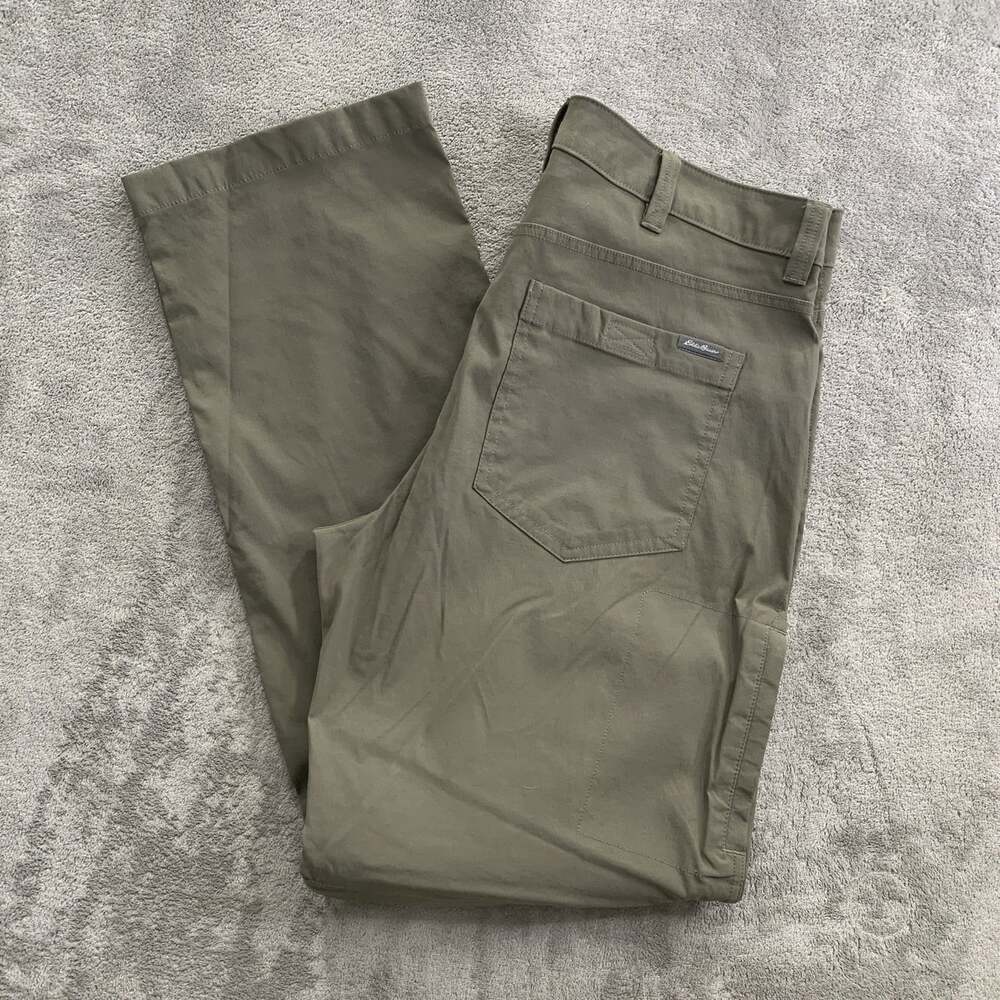 Eddie Bauer Convertible Tech Pants Mens 36x32 Green Hiking Cargo Outdoor Utility